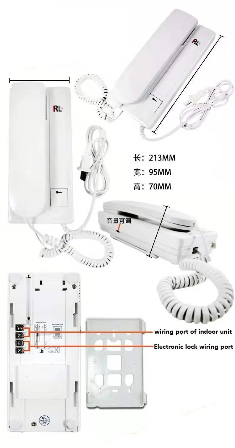 RL-3206B квартира домашней безопасности домофона аудио дверной звонок, 2-проводной домофонная система функция разблокирования