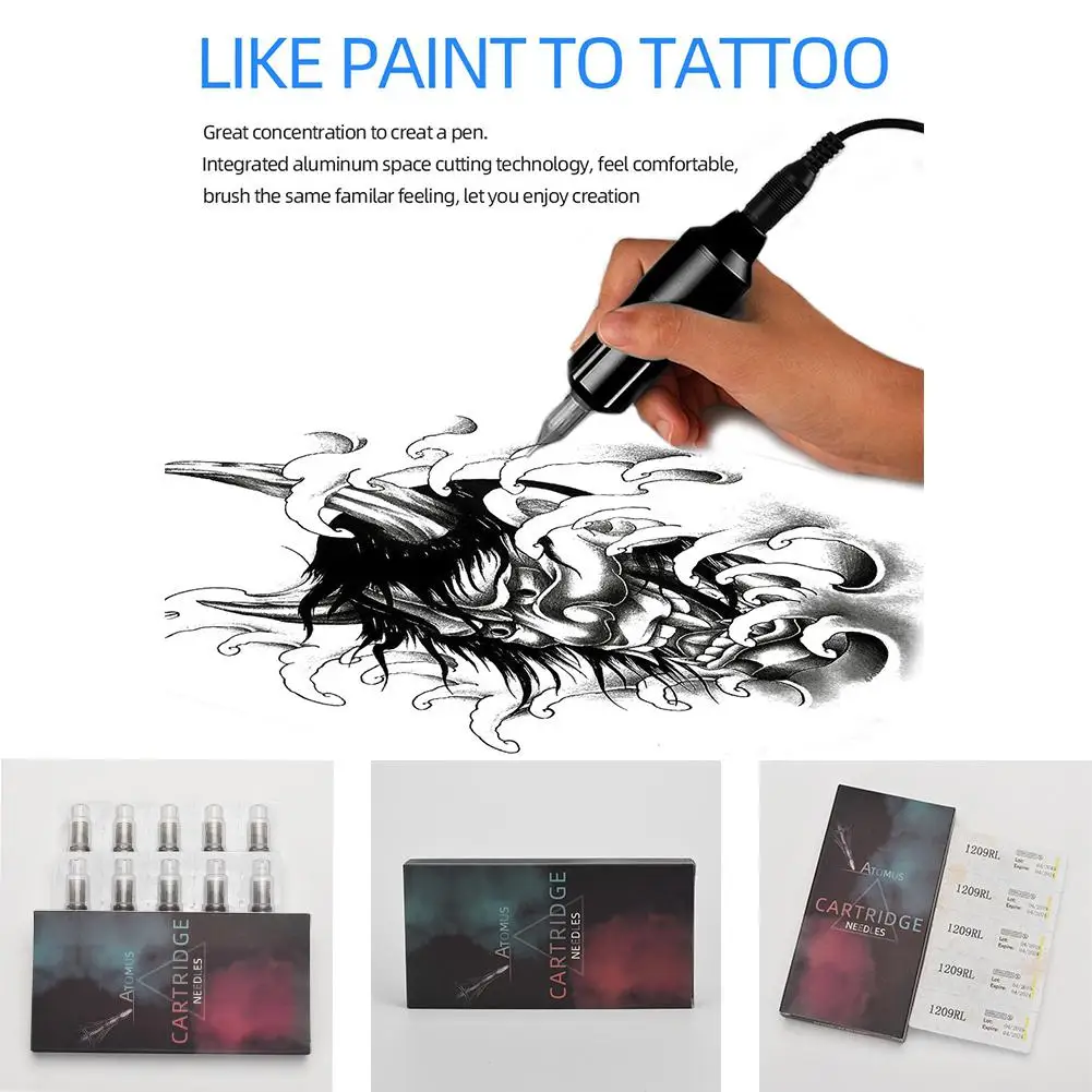 HobbyLane 10pcs Revolution Tattoo Needle Disposable Semi-Permanent Makeup Eyebrow Pen Machine Supply 9RL 16*8.5*1.8cm | Красота и