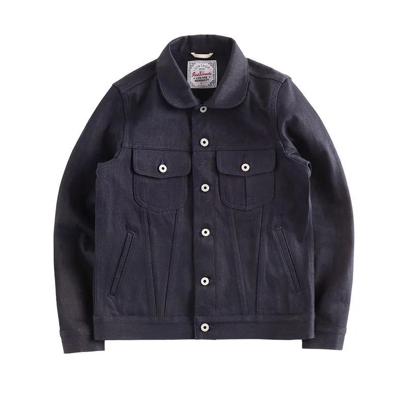 

RGT-0008 Read Description! Asian Size 14 Oz Cotton Jacket Casual Stylish Raw Unwashed Denim Coat