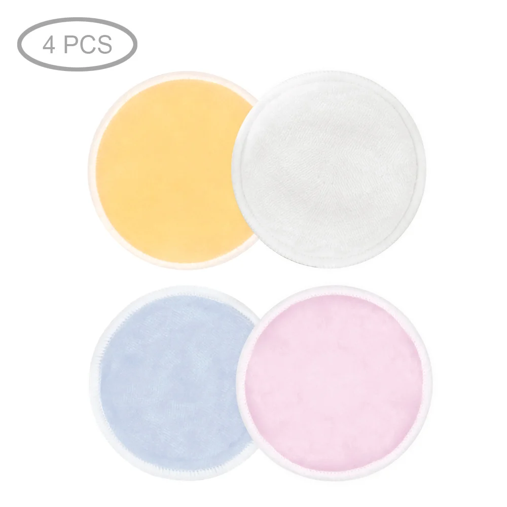 4pcs 4Colours Микрофибра средство для снятия макияжа с 4/8/10 шт. моющиеся очищающий хлопок Многоразовые Макияж лица салфетки три слоя натурального бамбука с сумкой в комплекте - Цвет: 4pcs 4Colours
