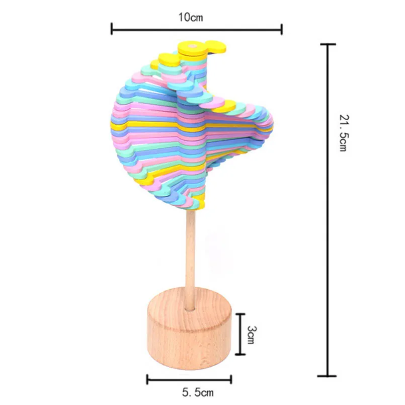 

Wooden Helicone Magic Wand Roll Stress Relief Toy Children Rotating Lollipop Creative Toys Decompression Art Home Decoration