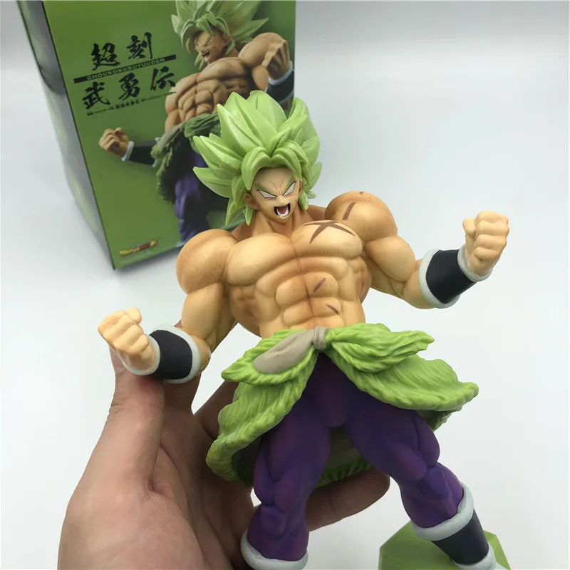 C Opp Bag Dragon Ball Z Super Broly Movie Ver. Зеленые волосы против Гоку броли Супер Saiyan боевой формы ПВХ Фигурки Модель DBZ 24 см - Цвет: C Opp Bag