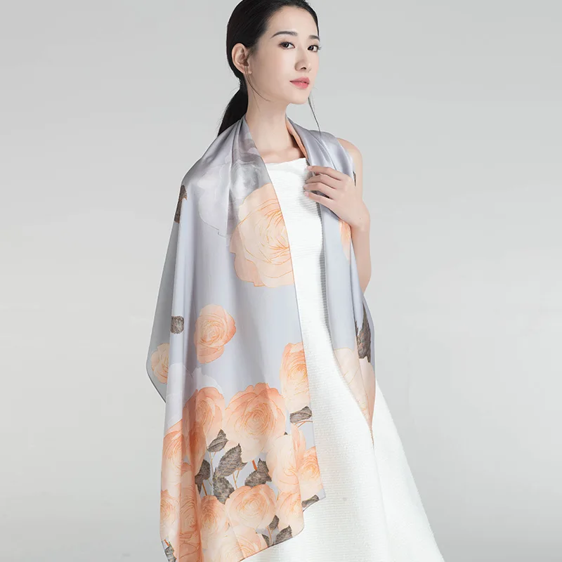 

★Shanghai story flagship store female joker mulberry silk scarves shawls present age season long silk scarf