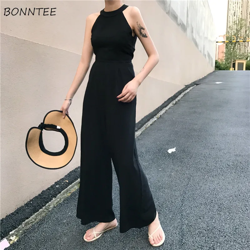 Женские комбинезоны в Корейском стиле универсальные модные свободные длинные