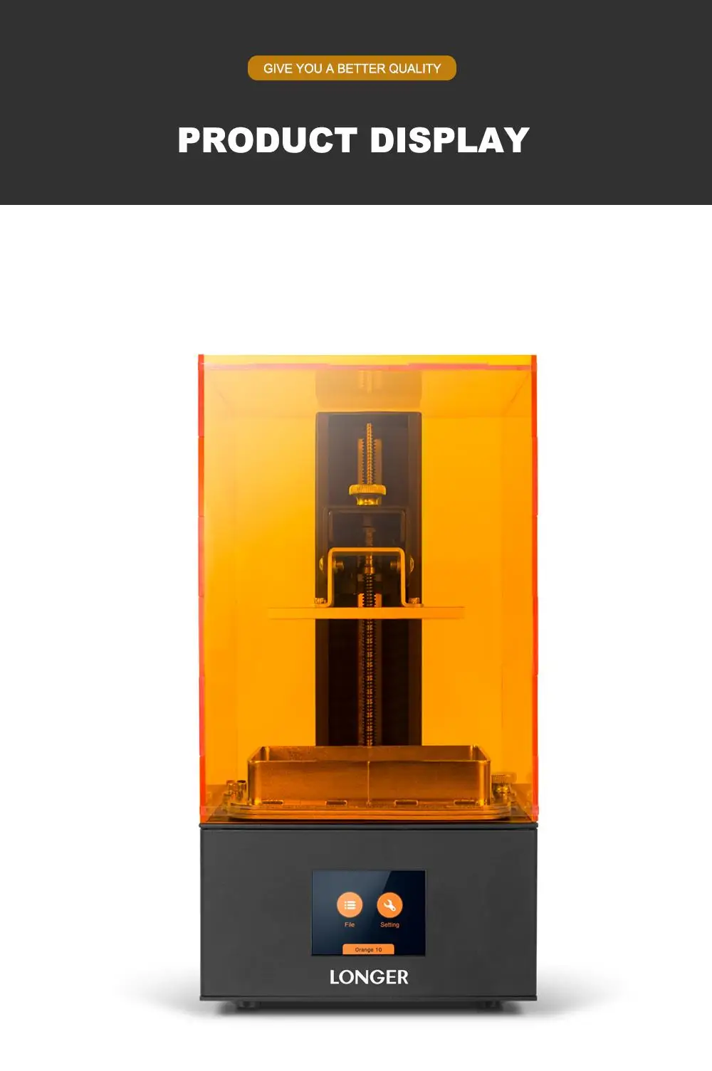 Orange10 405nm lcd УФ-полимерный 3d принтер 98 мм* 55 мм* 140 мм размер печати Поддержка офлайн печати с 2,8 дюймовым сенсорным экраном