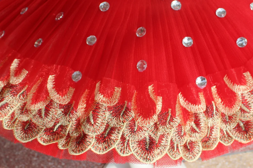 Профессиональная балетная пачка красного цвета для детей костюмы танца живота