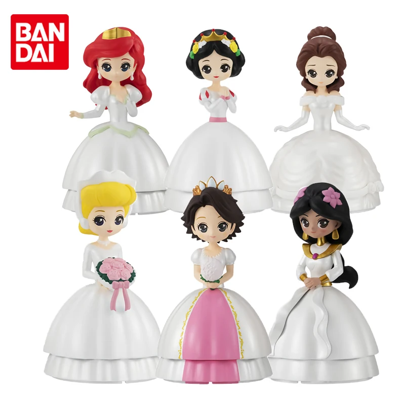 Фигурки героев мультфильма BANDAI Подлинная Gacha принцесса Disney свадебное платье