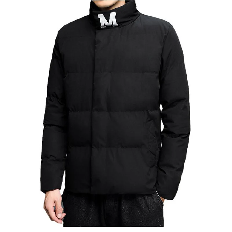 Autumn Winter Men's Fashion Padded Jackets for Cold and Warm Down Padded Jackets, Casual Stand-up Collar Fashion Printed Jackets