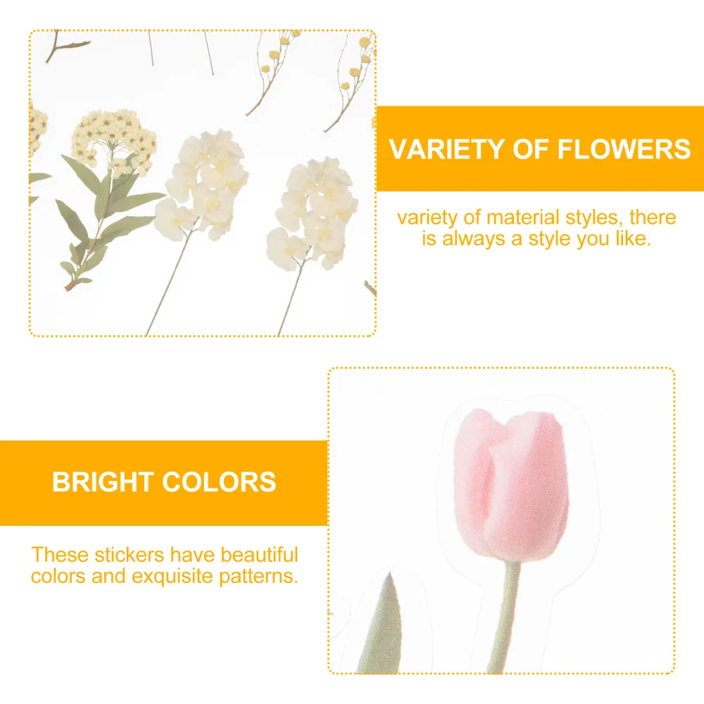 

4 Boxes Creative Flower Handbook Stickers DIY Decorative Sealing Pastes