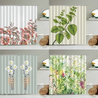 plant bath curtains flowers and plants printing with hooks for bathroom curtains bathroom waterproof high quality fabric