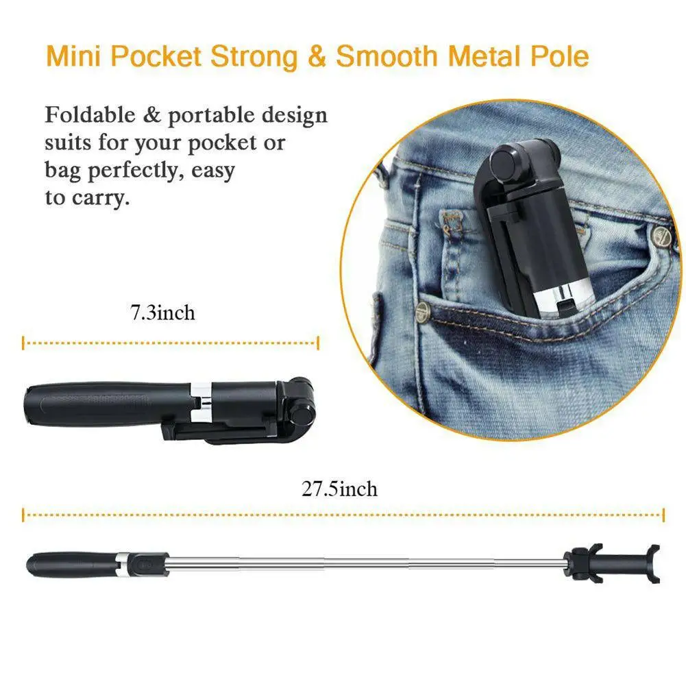 Kuulee 3 в 1 беспроводной Bluetooth палка для селфи iphone/Android/Huawei складной портативный