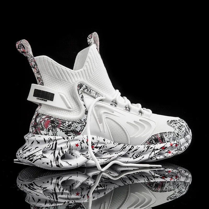 

Shoes Men Fashion Men Chunky Graffiti Sneakers Comfortable Casual Shoes Outdoor Twist Bottom Walking Footwear Tenis Masculino