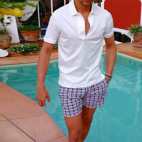 Новая популярная мужская Однотонная рубашка с коротким рукавом мужские Модные