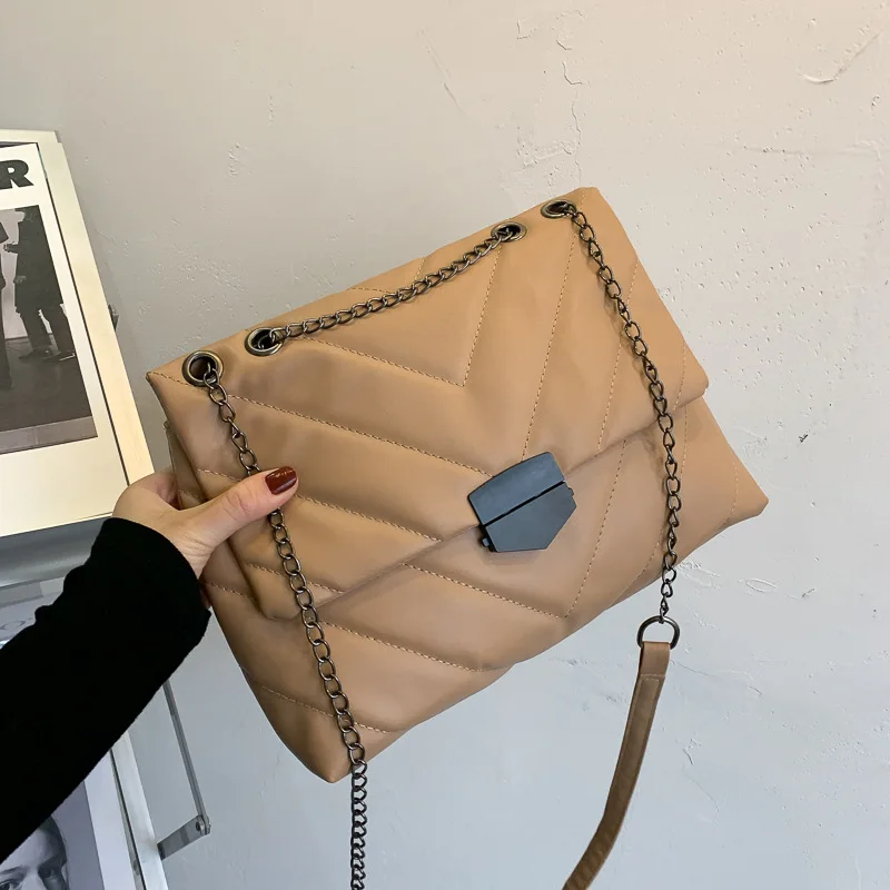 

Women Shoulder Crossbody Bags Chain Handbag Women's Leather Luxury Bags Black PU Leather