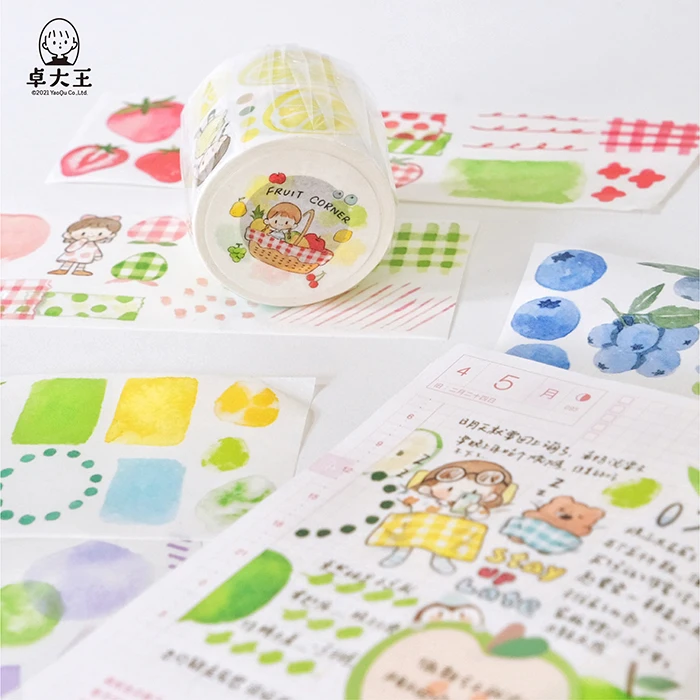 10pcs/1lot Decorative Adhesive Tapes Cartoon Friut Molinta Decorative Scrapbooking DIY Paper Japanese Stickers 10M
