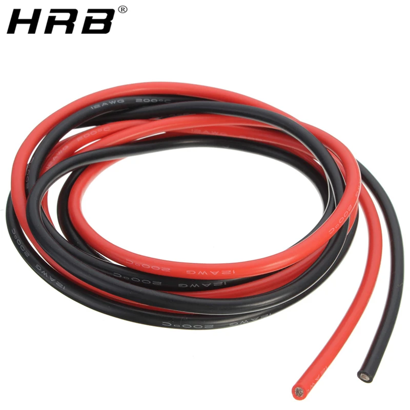 1 м красный черный силиконовый провод 6AWG 7AWG 8AWG 10AWG 12AWG 14AWG 16AWG 18AWG 22AWG 20AWG