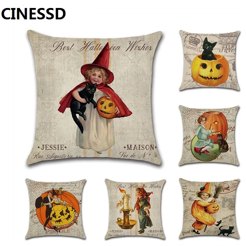Приграничная посвященная новой ретро Подушка на Хэллоуин наволочка