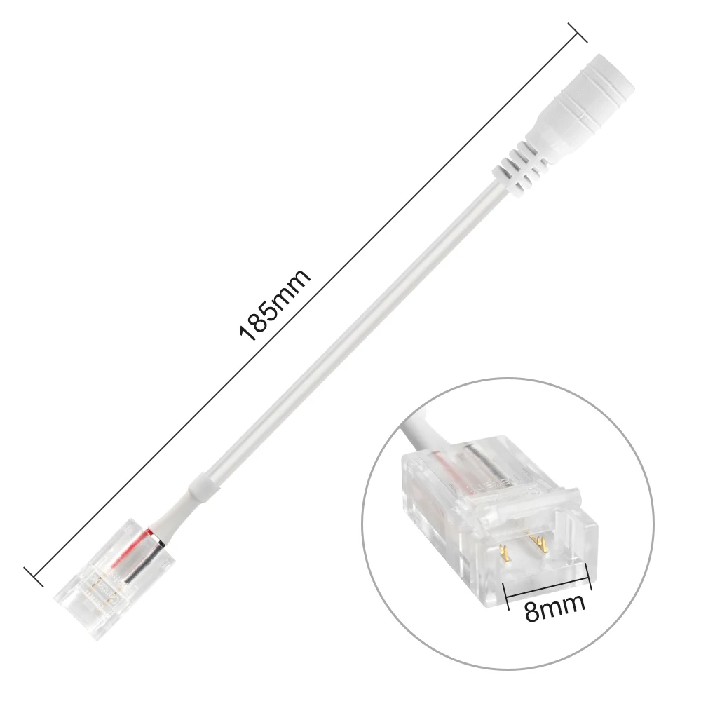 

5PCS IP65 LED Strip Light PCB Female Connector Adapter 2PIN 10mm DC Connector Use For SMD5050 3528 2835 Single LED Flex Strip