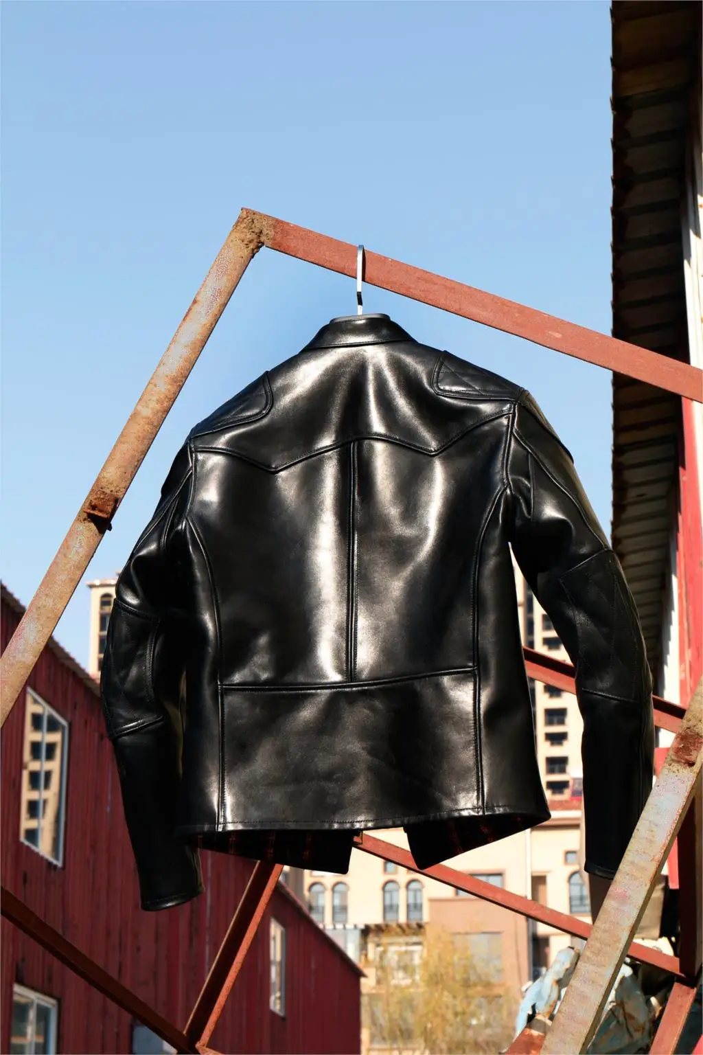 

Tuscan Vegetable Tanned Horse Leather Genuine Leather Clothes American Vintage R * L Venom Motorcycle Jacket