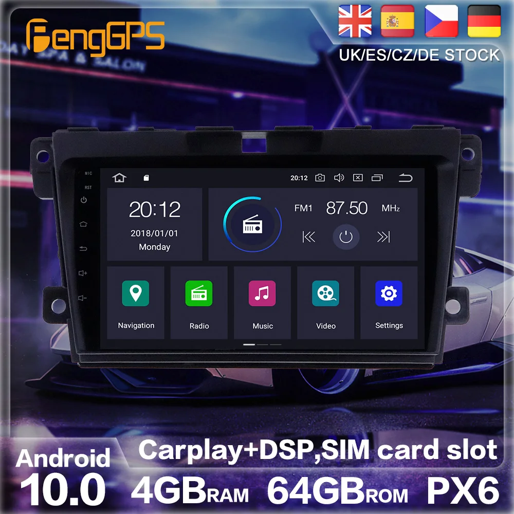 Android 10 PX6 GPS навигация для Mazda CX7 CX-7 ER 2008-2015 Авто Радио стерео автомобиль CD DVD