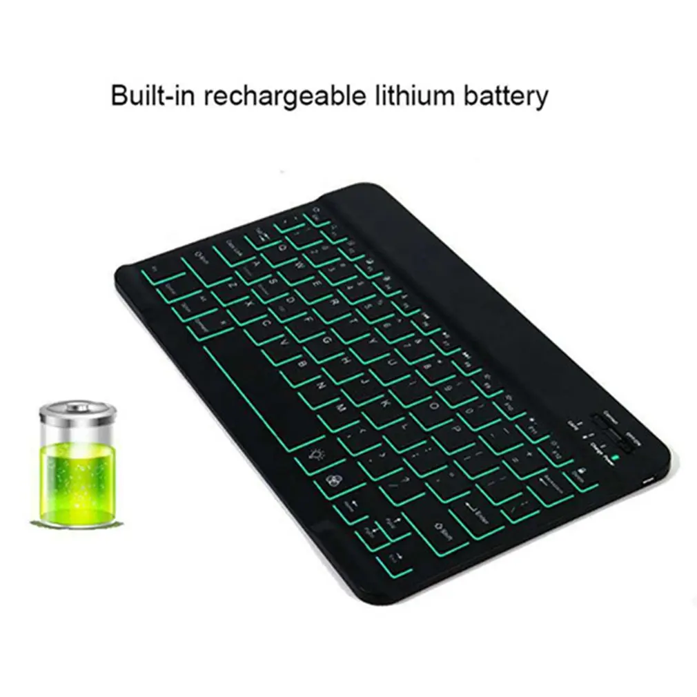 

Mini Wireless Keyboard RGB Bluetooth Keyboard Set Backlight Russian Keyboard For Computer Phone Tablet PC Ipad