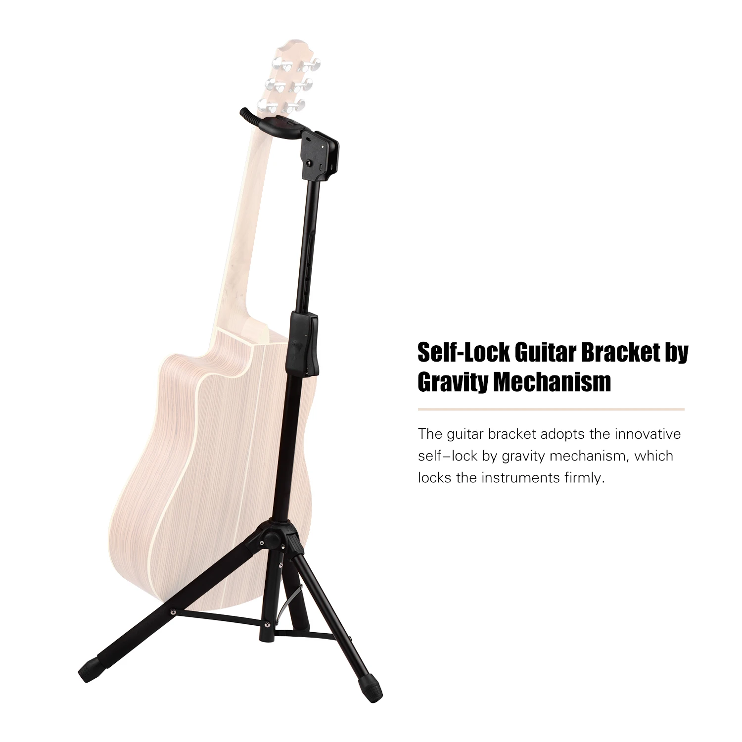 

Tripod Guitar Stand Music Instrument Stand Self-Lock Guitar Bracket with Self-Adapting for Electric Guitar Acoustic Guitar Bass