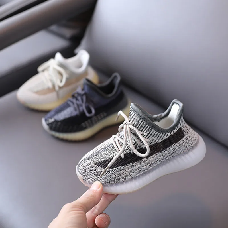 

AOGT 2021 New Children Shoes Kids Casual Shoes Fashion Breathable Knitting Soft Bottom Non-Slip Boys Girls Sneakers