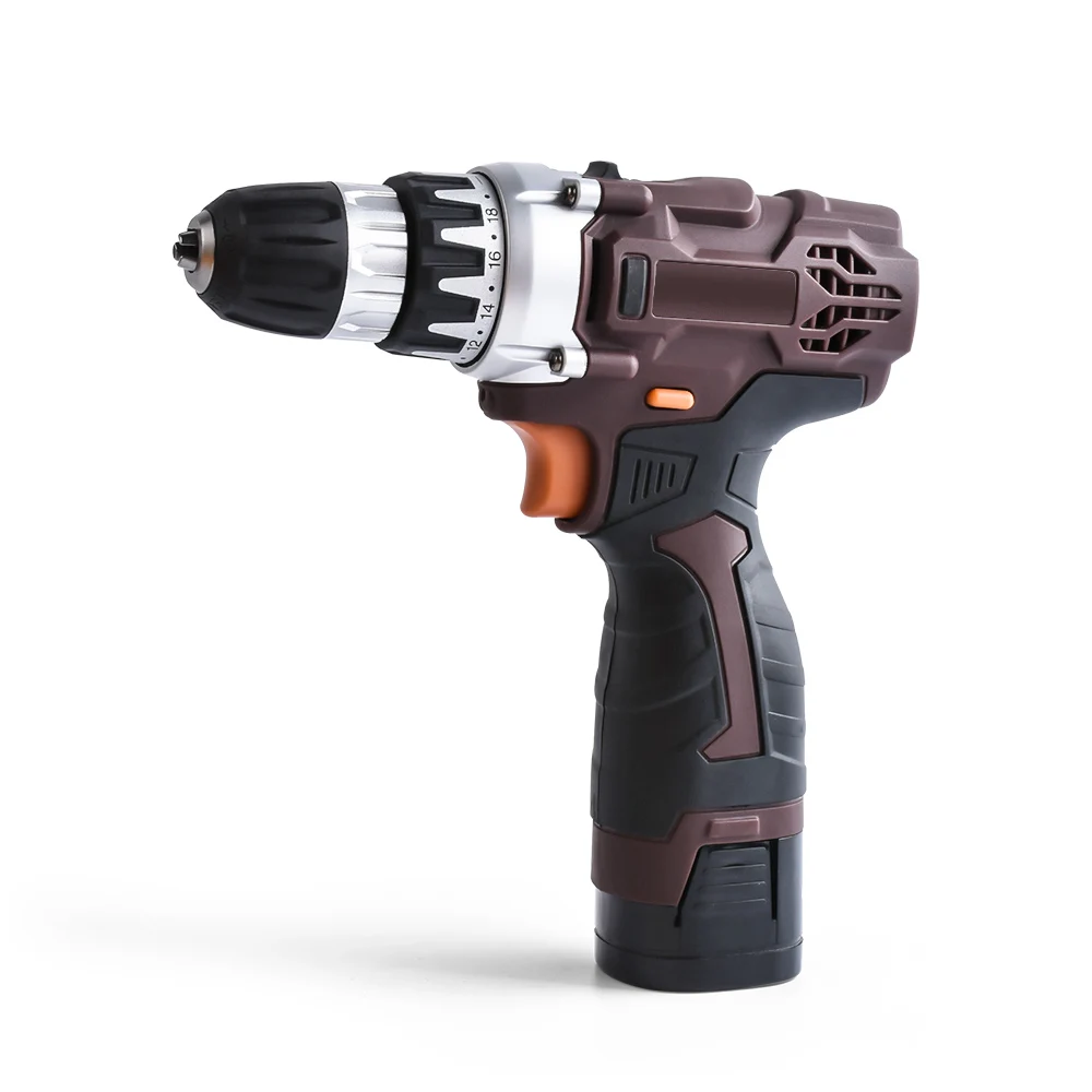 

12V Double Speed Cordless Rechargeable Electric Drill Lithium Battery Powered Electric Hand Drill with 2pcs Batteries