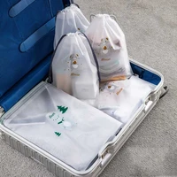 5 pcs travel storage bag drawstring underwear shoes socks luggage box envelope bundle organizer portable finishing packing bag
