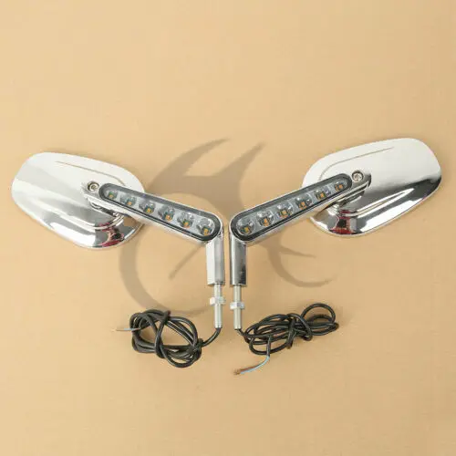 Мотоциклетные зеркала заднего вида светодиодсветодиодный поворотные сигналы
