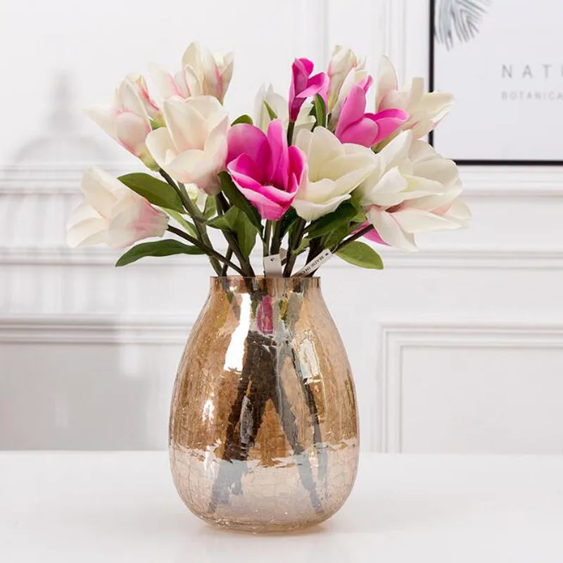 Стеклянная ваза нордическая Гальваническая с обшивкой креативная ледяная