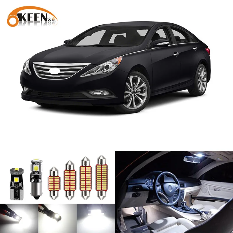 

9 шт., Сверхъяркие СВЕТОДИОДНЫЕ Лампы Canbus T10 W5W для Hyundai Sonata 2011-2014