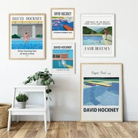 david hockney art exhibition poster abstract famous a bigger splash print canvas painting modern wall pictures home office decor