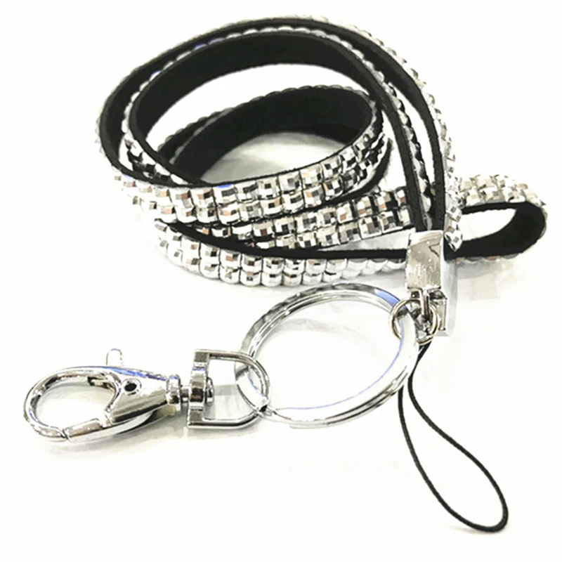 Блестящий ремешок на шею со стразами для ID бейджей брелок 100 шт./лот оптовая