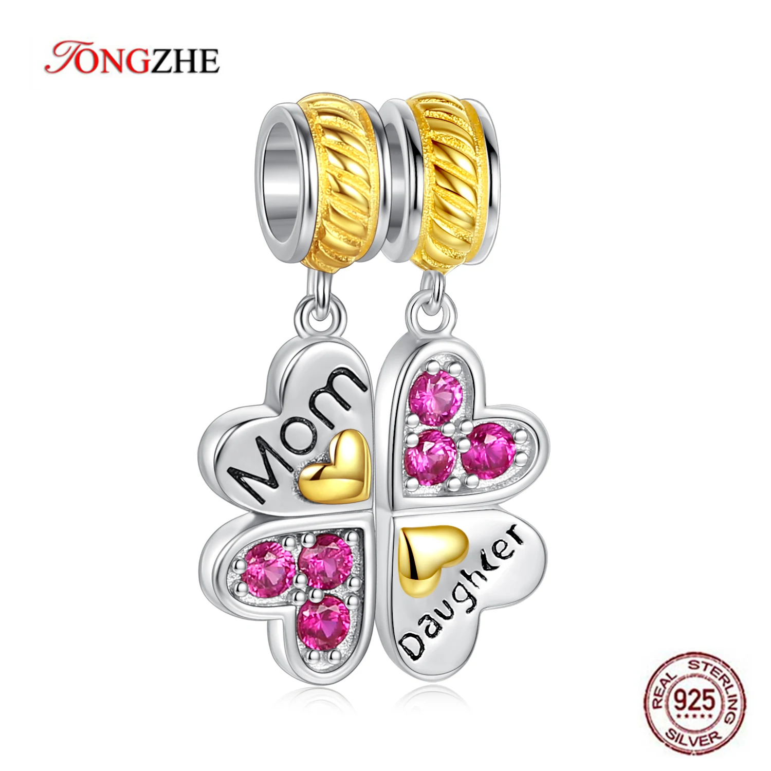 TONGZHE сердце к сердцу Любовь эмаль 925 стерлингов серебряный кулон Подвески для