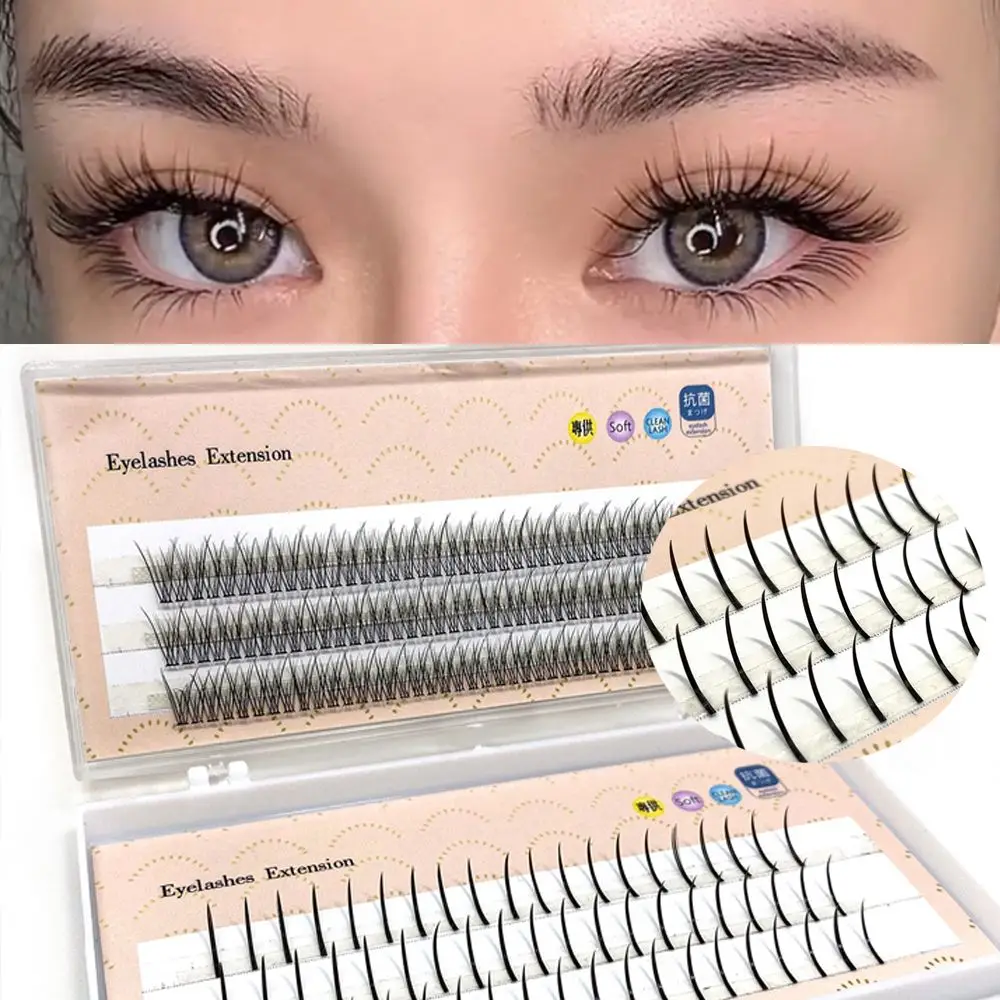 

180 Clusters Mixed 2 Styles Self Grafting Eyelashes A Shape&Fish Tails Premade Volume Fan Natural Long Lasting Eyelashes
