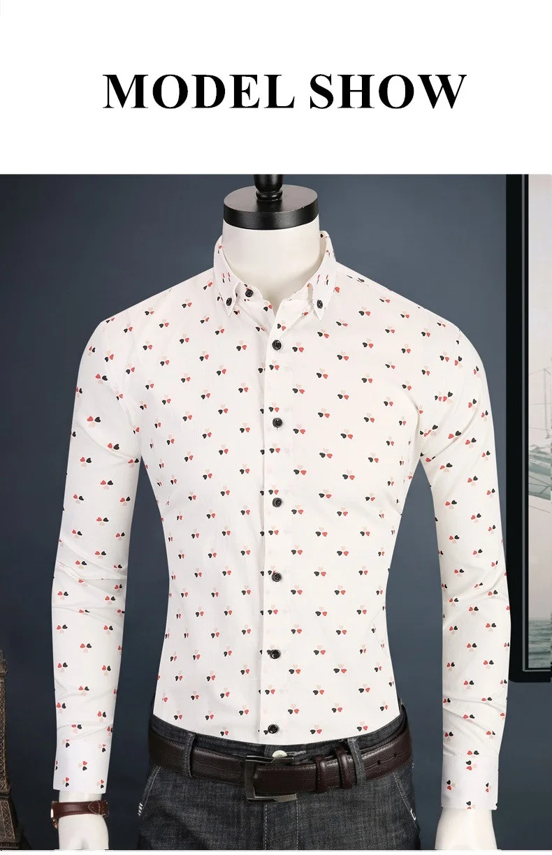 Caiziyijia/ г., весенне-осенняя повседневная одежда с набивным воротником Camisa Masculina, Мужская брендовая одежда Silm fit, платья с длинными рукавами, рубашки