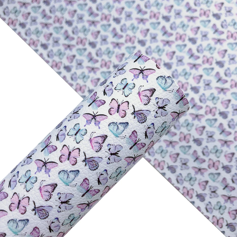 Новинка Радуга 30x2 2 см/A4 Акварельная бабочка принт веганская искусственная кожа