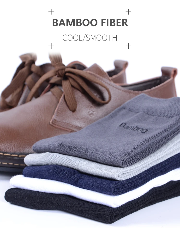

Bamboo Men Socks Brand Guarantee Anti-Bacterial Comfortable Deodorant Breathable Casual Business dress Socks man