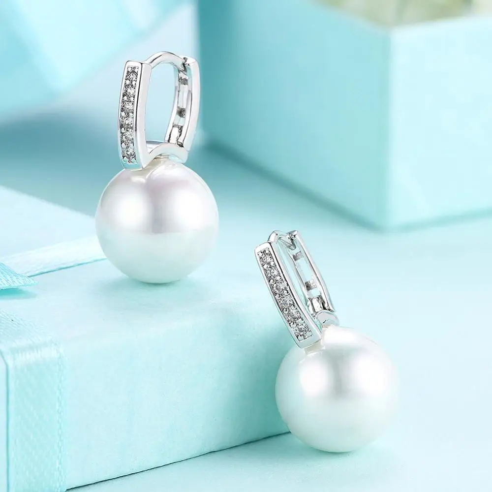 2020 Новые Романтические серьги клипсы с искусственным жемчугом и кристаллами для