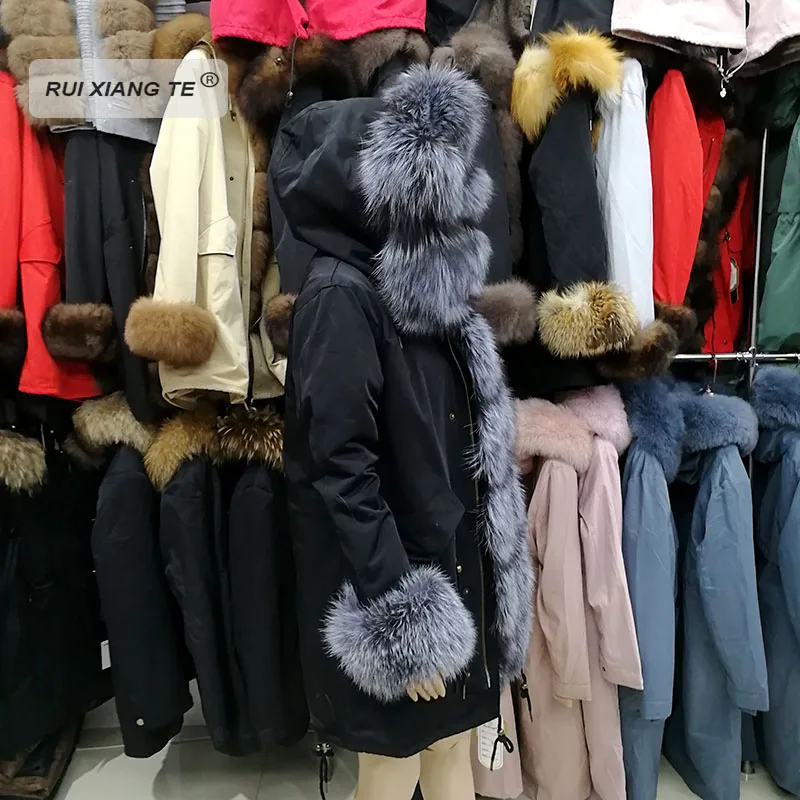 Модная женская парка из натурального меха лисы, пальто из натурального меха кролика рекс с капюшоном, пальто из натурального меха для длинной зимы