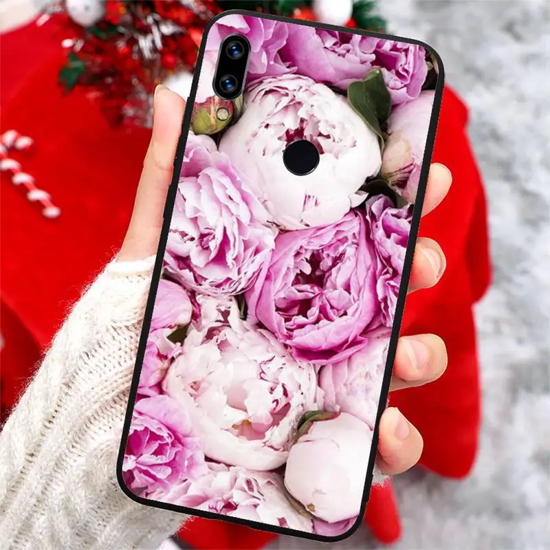 

Pink Purple Peony Flower On the Vase Phone Case For Xiaomi Redmi note 7 8 9 t k30 max3 9 s 10 pro lite