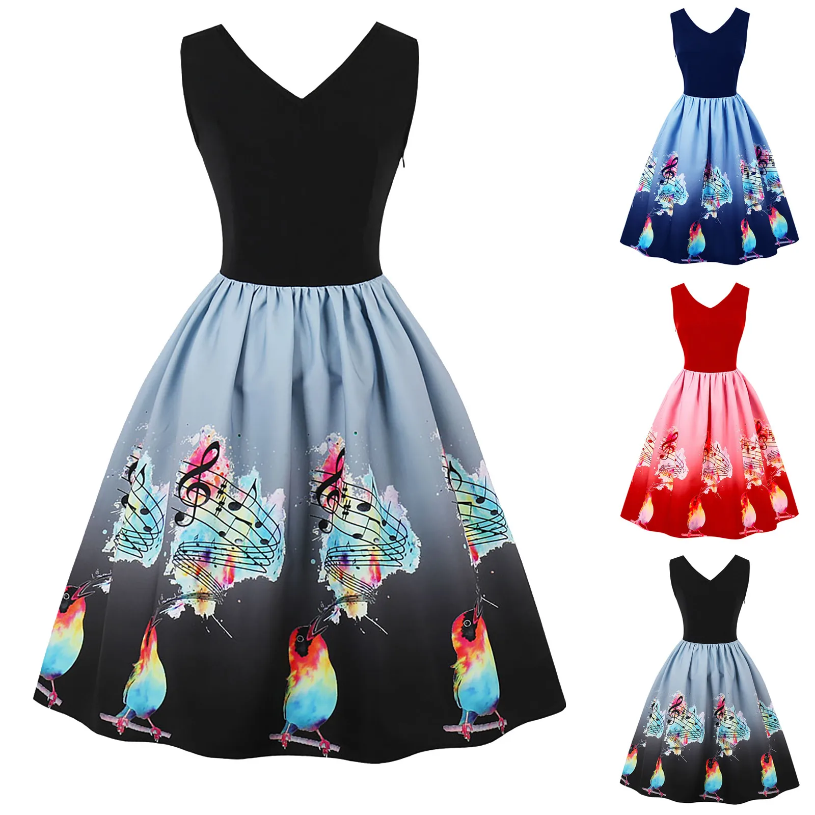 

Autumn Vintage Dress Women Christmas Winter Ombre Color Snowflake Printing Off Shoulder Party Dress Thin Waist Vest Dress
