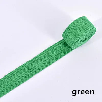 green 20 мм) цветная елочка/хлопчатобумажная лента с саржевым переплетением/хлопчатобумажная тесьма/косой привязки ленты, 50 м/рулон - Цвет: green