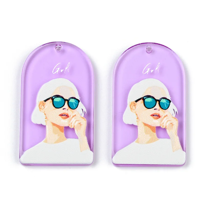 

6Pcs Sexy Girls Avatars Glitter Accessories Hand Made Earrings Making Connectors DIY Pendant Jewelry Findings Components Charms