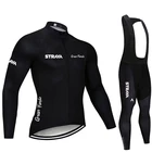 Трикотажная одежда для велоспорта STRAVA, Ropa Maillot, Ciclismo, с длинным рукавом, осенне-зимняя одежда для велоспорта, комплект дышащего комбинезона