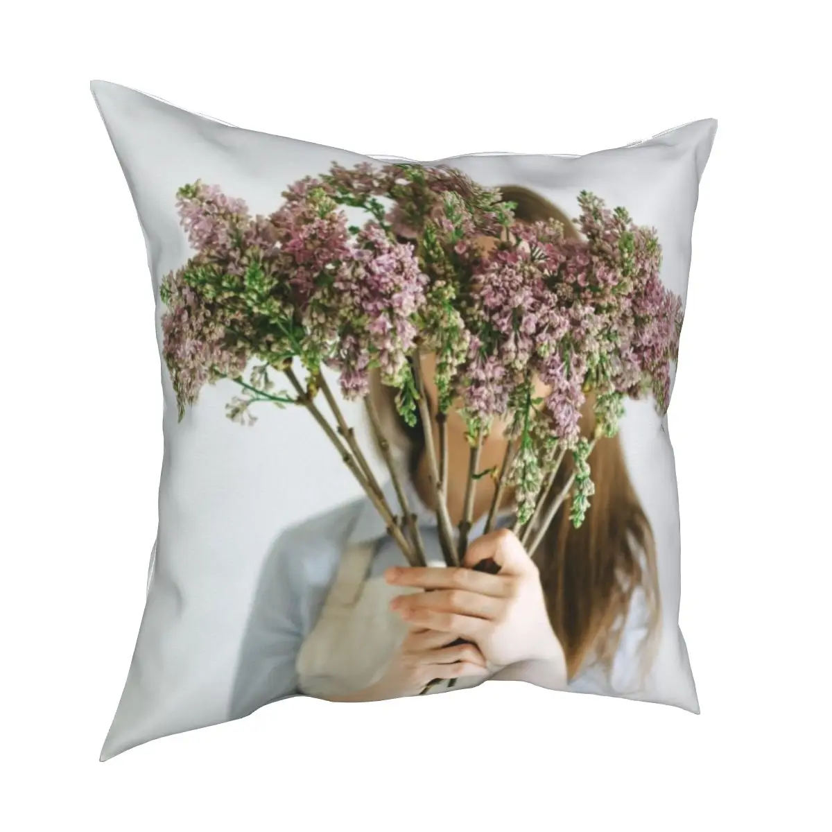 

Flower beauty decorative cushion cover simple style cushion cover 45cm linen pillowcase culture linen Pillowcase