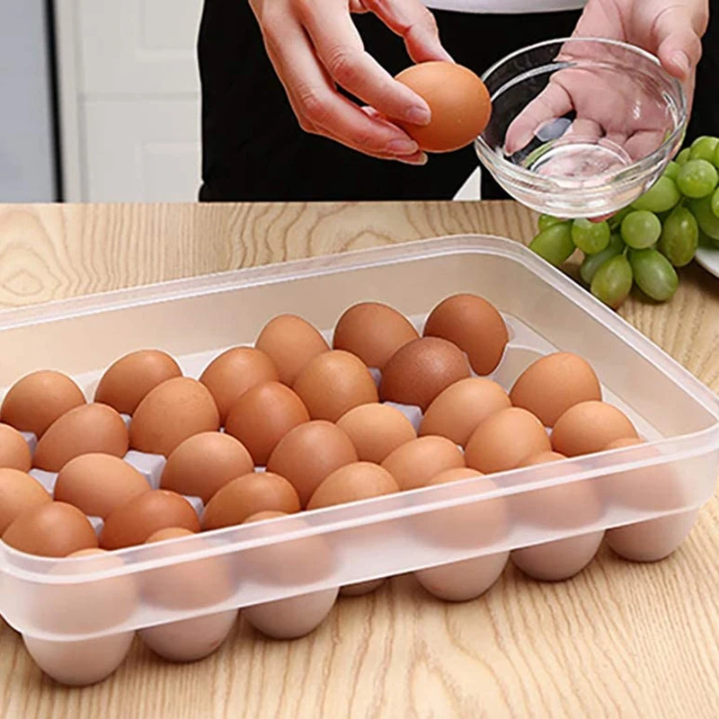 34 Grid Egg Storage Box Food Container Refrigerator Kitchen Transparent 2 PACK | Дом и сад