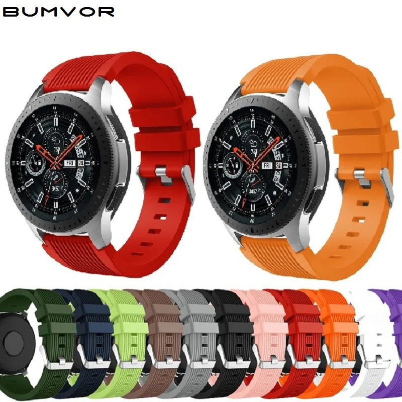 22 мм 20 силиконовый ремешок для наручных часов Samsung Galaxy S3 Watch 42 46 полосатый сменный