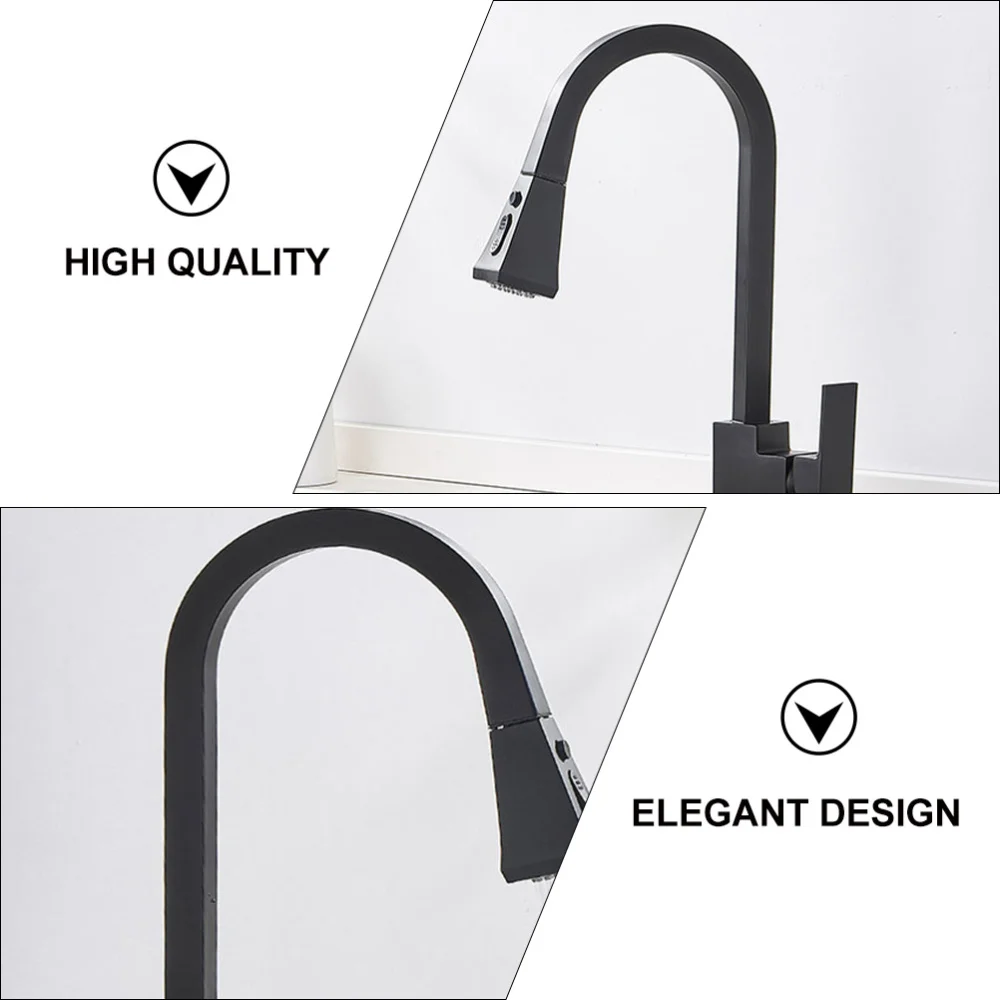 

1pc Practical Pulling Type Kitchen Hot Cold Water (Black)